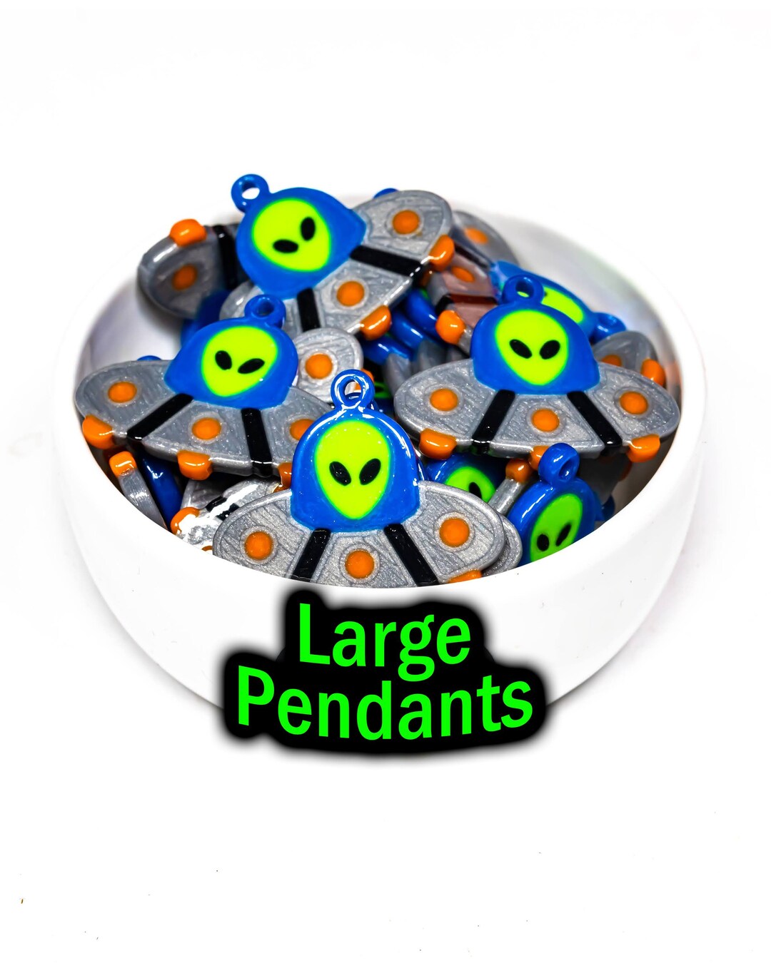 Plastic Rave Large UFO Pendants | Glossy Plastic Rave Charms - Etsy