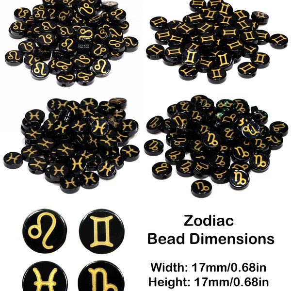 Zodiac Kandi Beads | Aries, Taurus, Gemini, Cancer, Leo, Virgo, Libra, Scorpio, Sagittarius, Capricorn, Aquarius, Pisces. 3D Printed Charms