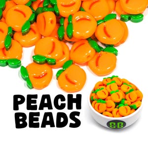 Peach Kandi Beads | Packs of 1, 5, 10, 20, or 30 beads. Music Festival + Rave Charms in Glossy, Colorful Plastic.