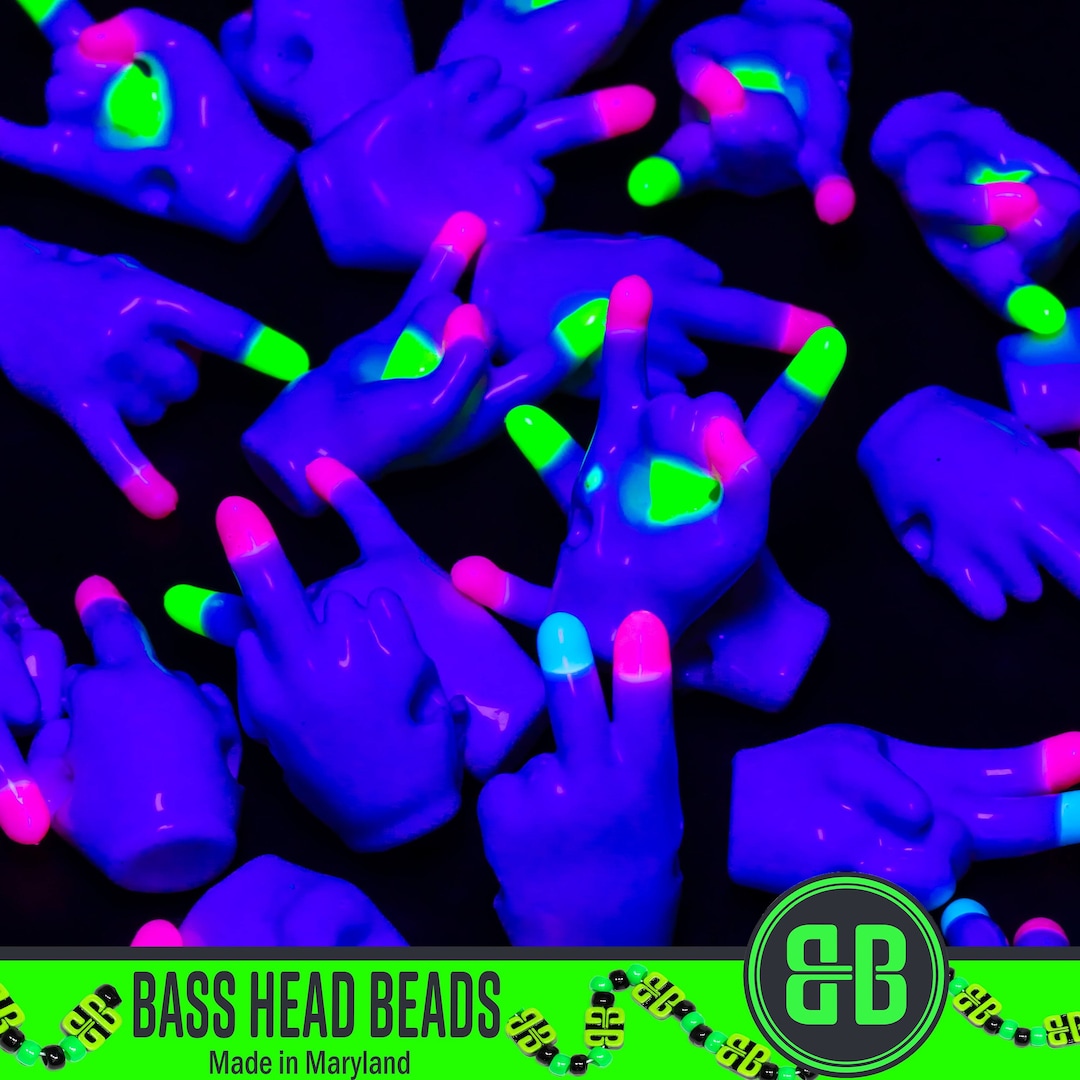 Plastic Rave Glover Hand Beads Combo Pack | Glossy, Colorful Plastic Rave Kandi ...
