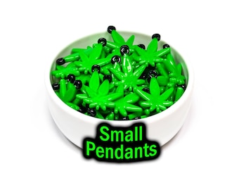 Small Leaf Pendants | Glossy Colorful Plastic Rave Charms
