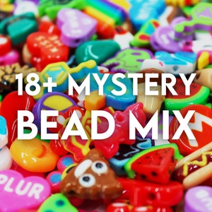 18+ Bass Head Bead Soup! Surprise Mix of Random Rave Beads by Weight. Grab Bag of Kandi Beads for Festival Jewelry. Get 20, 30, or 50 grams