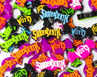 Svdden Death/Voyd Kandi Beads | Double-Sided Choose from White + Pink, Green + Black, Gold + Black, Blue + Black, Purple + Orange, and more