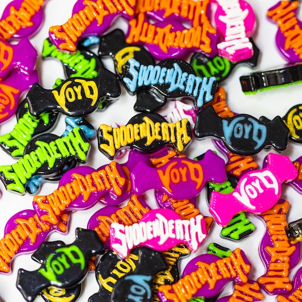 Svdden Death/Voyd Kandi Beads | Double-Sided Choose from White + Pink, Green + Black, Gold + Black, Blue + Black, Purple + Orange, and more