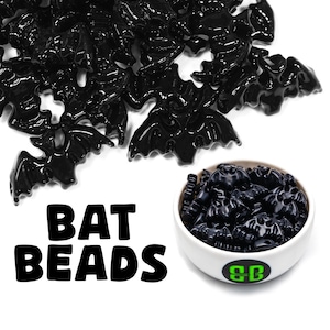 Bat Kandi Beads for Halloween Kandi | Packs of 5, 10, 20, or 30 beads. Music Festival + Rave Charms in Glossy, Colorful Plastic.
