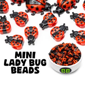 Mini Ladybug Kandi Beads | Glossy Plastic Rave Charms