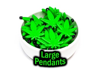Large Leaf Pendants | Glossy Plastic Rave Charms