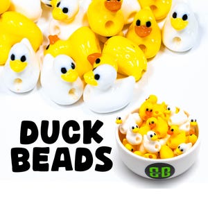 Rubber Ducky Kandi Beads | Packs of 2, 4, or 10 beads. Music Festival + Rave Charms in Glossy, Colorful Plastic.
