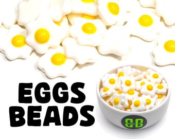 Eggs Kandi Beads | Packs of 5, 10, 20, or 30 beads. Music Festival + Rave Charms in Glossy, Colorful Plastic.