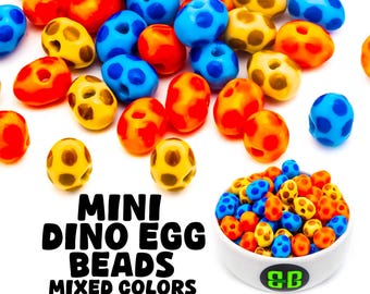 Mini Dino Egg Kandi Beads | Colorful Spotted Beads