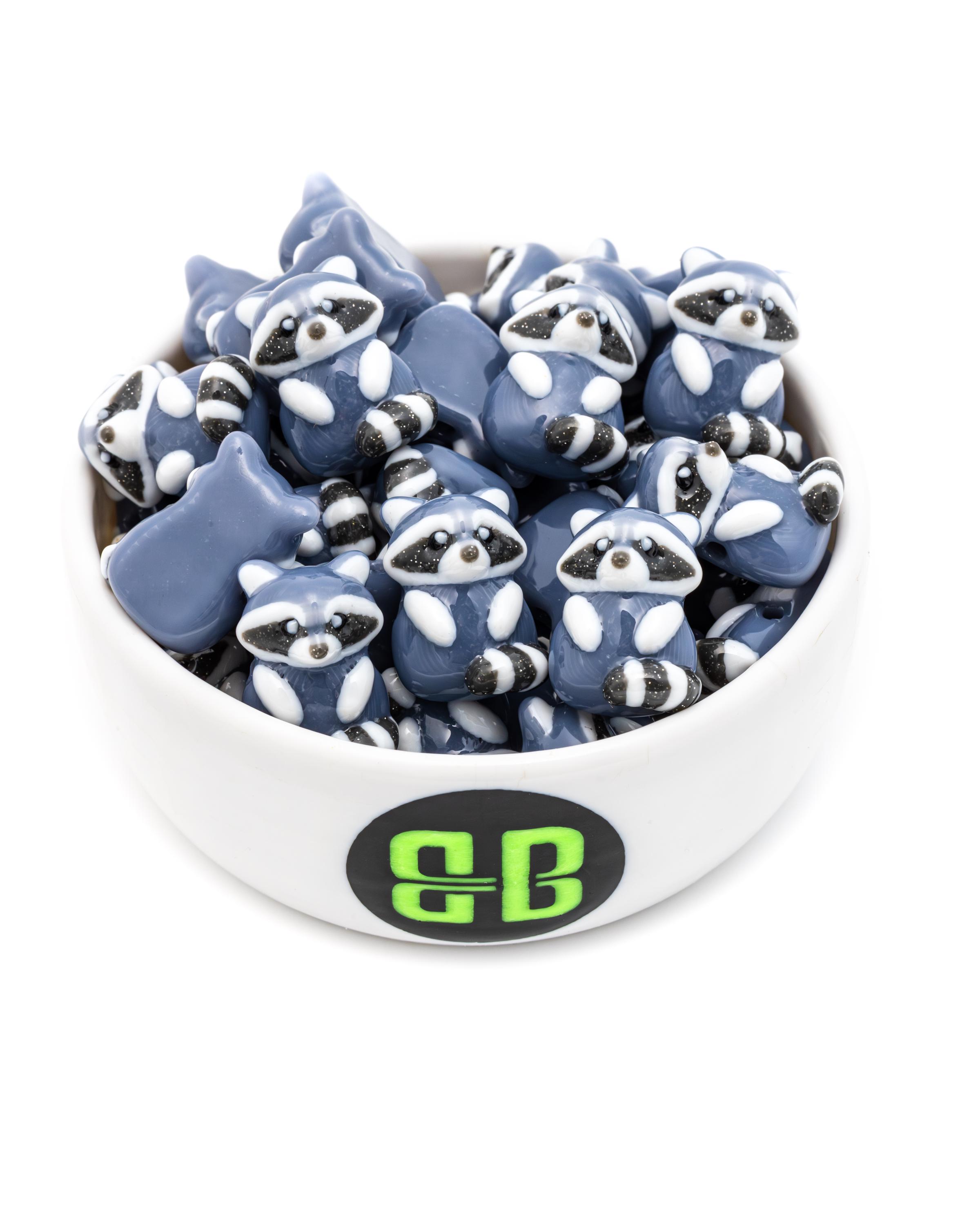 Plastic Rave Raccoon Kandi Beads | Glossy Plastic Rave Charms - Etsy