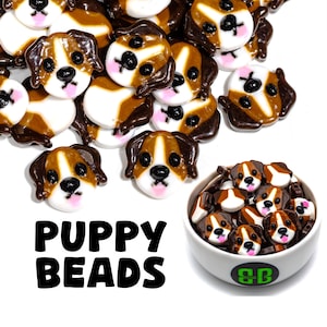 PuppyDog Kandi Beads | Packs of 5, 10, 20, or 30 beads. Music Festival + Rave Charms in Glossy, Colorful Plastic.