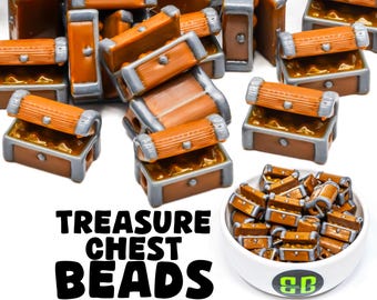 Cofre del tesoro pirata con cuentas Kandi / Amuletos para fiestas rave