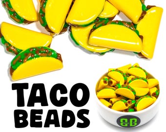 Taco Kandi Beads | Packs of 5, 10, 20, or 30 Mexican Food Beads. EDM Music Festival + Rave Charms in Glossy, Colorful Plastic.