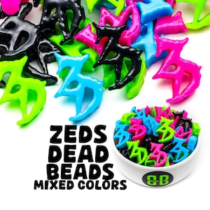 ZD Kandi Beads | Choose from Pink, Blue, Black, Green, or Variety Pack. Packs of 4, 8, 24, or 36 beads.