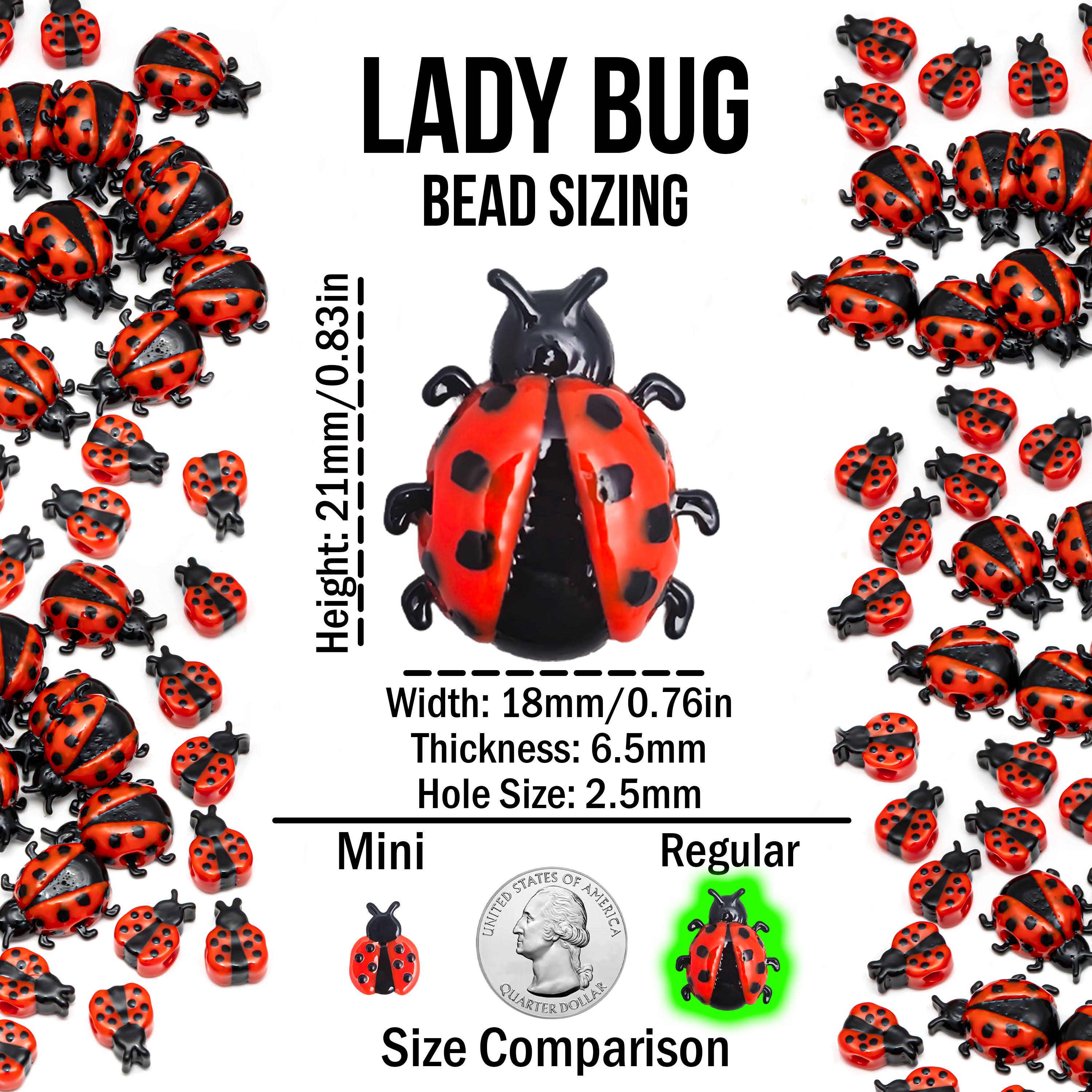 Ladybug Kandi Beads | Glossy Plastic Rave Charms - Etsy