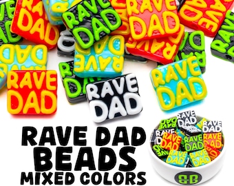 Rave Dad Kandi Beads | Glossy, Colorful Plastic Festival Charms