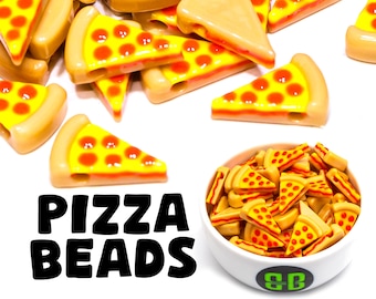 Pizza Kandi Beads | Packs of 5, 10, 20, or 30 beads. Music Festival + Rave Charms in Glossy, Colorful Plastic.