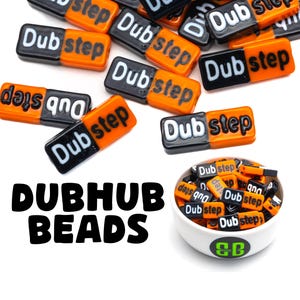 Dubstep DubHub Kandi Beads | Packs of 5, 10, 20, or 30 beads. Music Festival + Rave Charms in Glossy, Colorful Plastic.