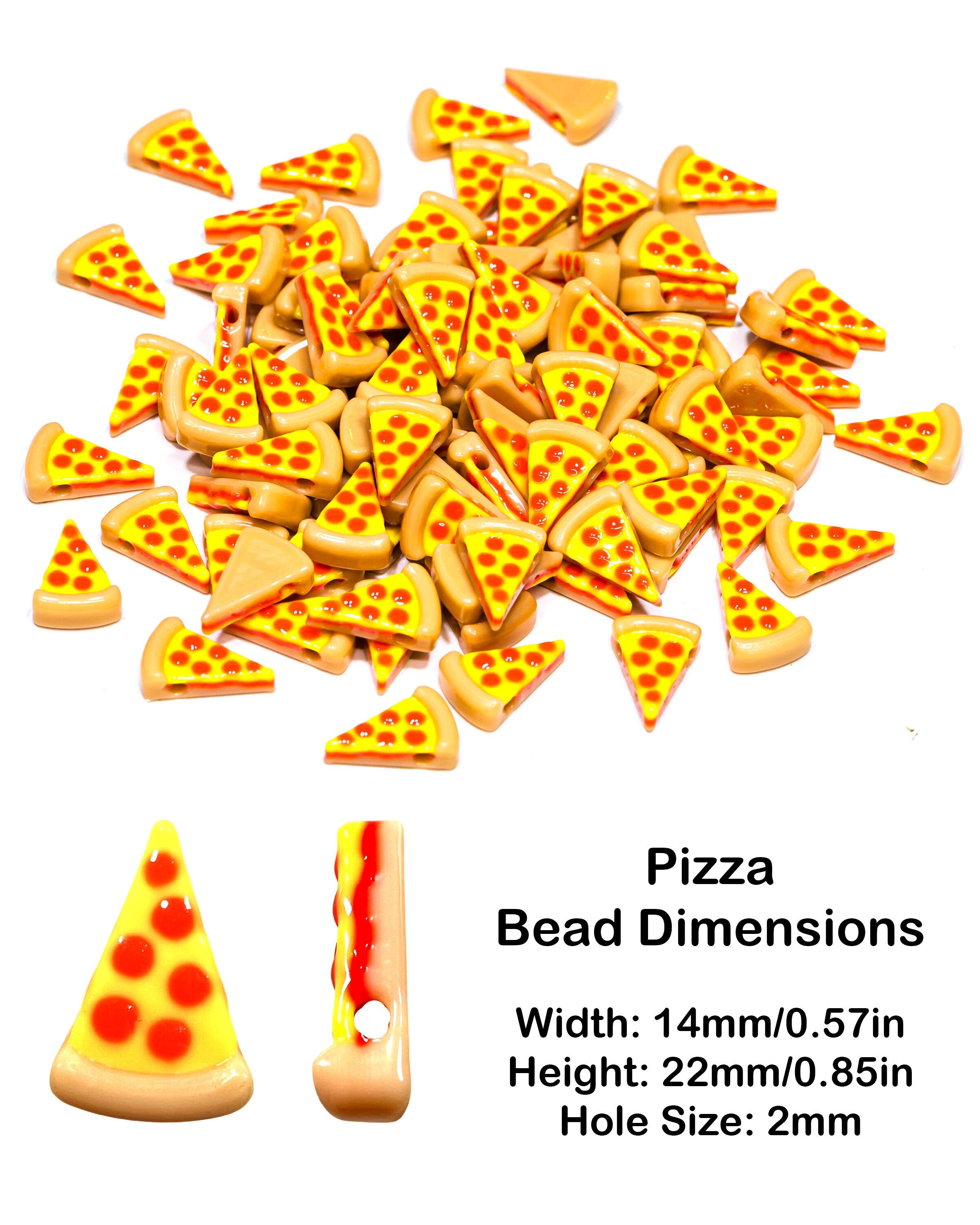 30 Pcs Resin Pizza Charms Kawaii Imitation Food Charms Cute Food Pisa Pie Charms with Loops for DIY Craft Supplies, Women's, Size: One Size