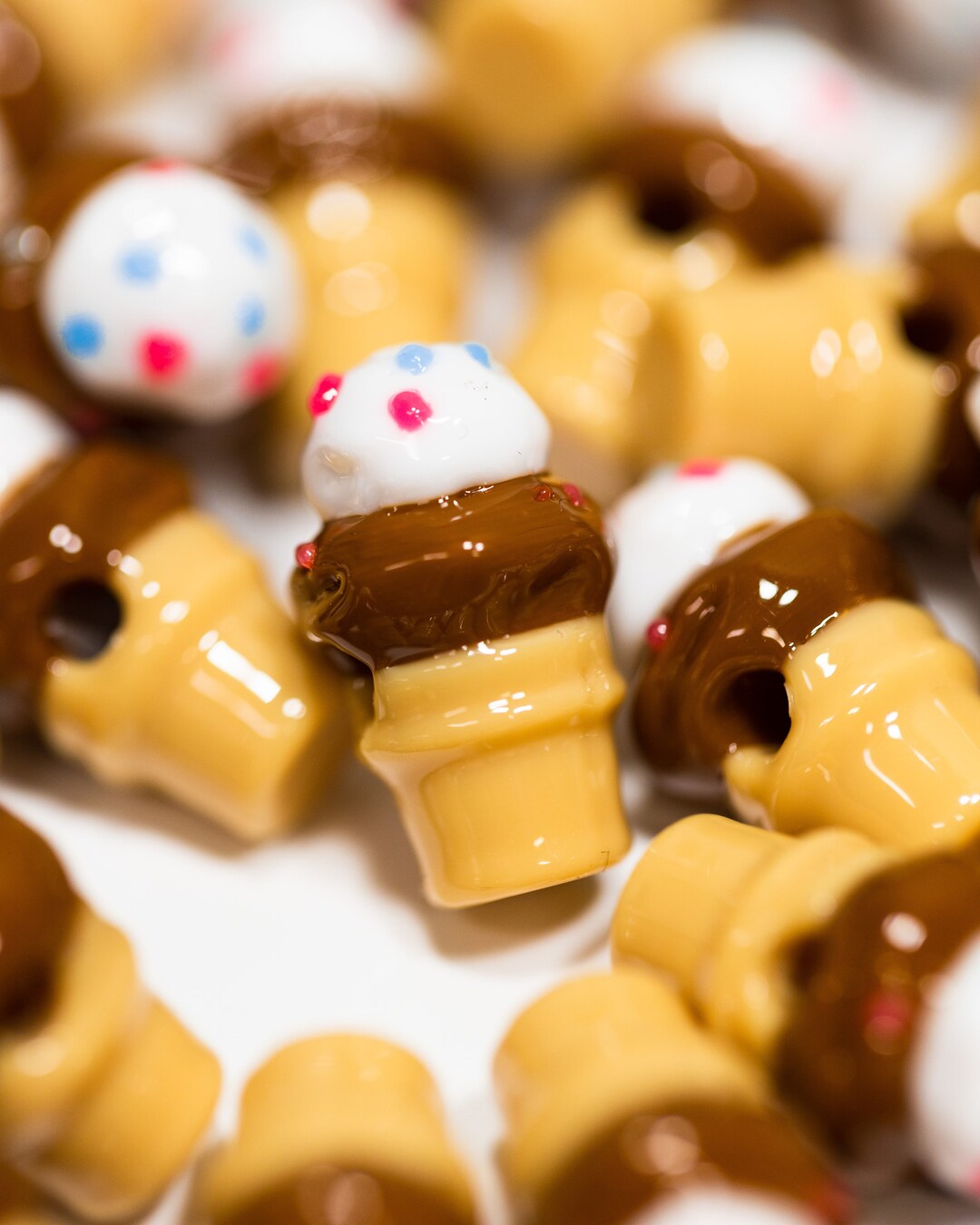 Ice Cream Kandi Beads Packs of 10, 20, 30, or 50 Beads. 3D Printed
