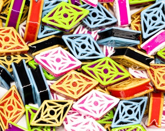 Slander Kandi Beads | Choose from Black + Gold, Black + Blue, Black + Green, Pink + White, Purple + Orange, or Variety. 5, 10, 20, or 30