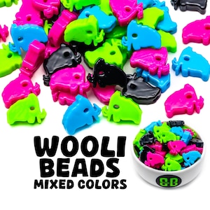 Wooli Kandi-kralen | Kies uit groen, zwart, rood, goud, roze, blauw of Variety Pack. Verpakkingen van 6, 12, 24 of 36 kralen.