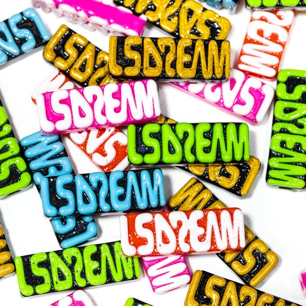 LSDREAM Kandi Beads | Choose from Blue + Black, Black + Gold, Green + Black, Pink + White, Red + White, or Variety Pack. 3D Printed EDM Bead