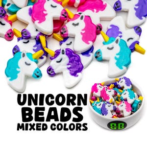 Unicorn Kandi Beads | Choose from Teal, Purple, Pink, or Variety Pack. Packs of 5, 10, 20, or 30 beads.