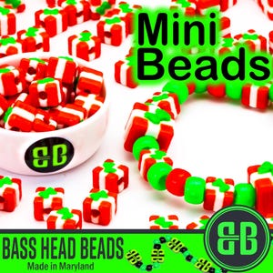 Mini Present Kandi Beads | Packs of 5, 10, 20, or 30 beads. Music Festival + Rave Charms in Glossy, Colorful Plastic.