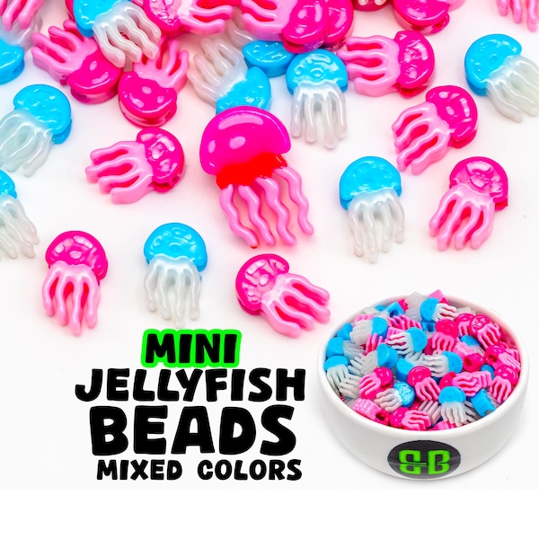 Mini Jellyfish Kandi Beads | Glossy Plastic Rave Charms