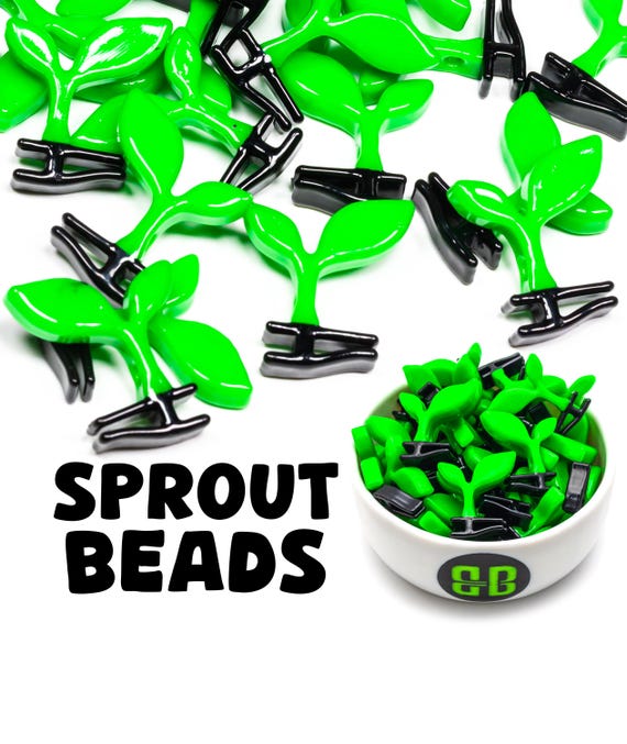 Sprout Clip Kandi Beads | Colorful Plastic Rave Charms