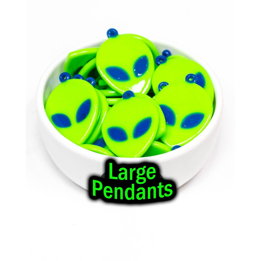Large Alien Pendants | Glossy Plastic Rave Charms - Etsy