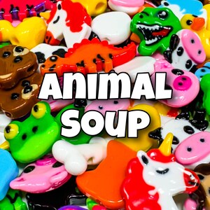 Animal Bead Soup! Mix of Animal Kandi Beads by Weight. Grab Bag of Bass Head Beads for Festival Jewelry. 100% Vegan (Do Not Eat)