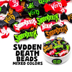 Svdden Death/Voyd Kandi Beads | Double-Sided Choose from White + Pink, Green + Black, Gold + Black, and more.