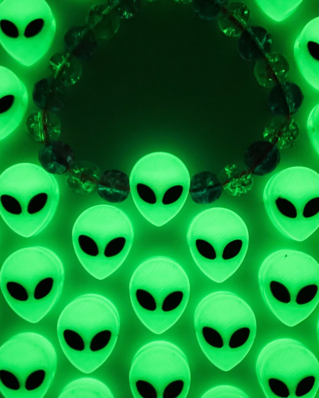 Alien Kandi Beads Glow in the Dark/uv Reactive Packs of 10, 20, 30, or