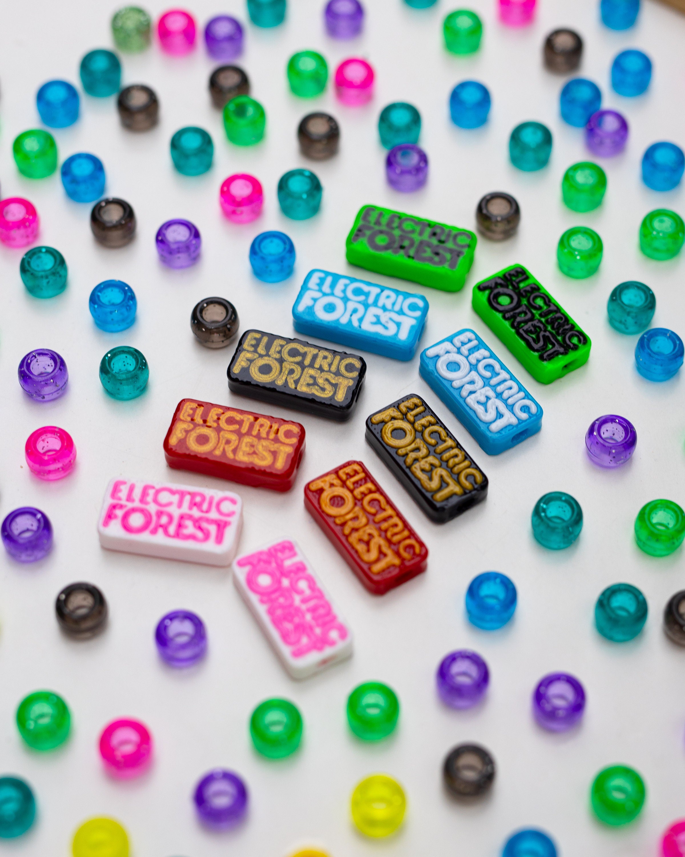 Electric Forest Kandi Beads Choose From Black Gold Blue Etsy