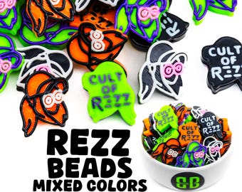 Rezz Kandi Beads | Choose from Black+White-Pink Eyes, Green + Purple, Orange + Black, or Variety Pack.