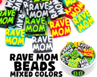 Rave Mom Kandi Beads | Glossy, Colorful Plastic Festival Charms
