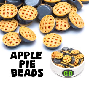 Apple Pie Kandi Beads | Packs of 5, 10, 20, or 30 beads. Music Festival + Rave Charms in Glossy, Colorful Plastic.