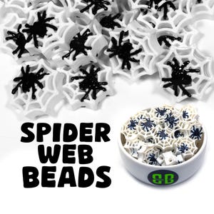 Spider Kandi Beads for Spooky Halloween Kandi | Packs of 5, 10, 20, or 30 beads. Music Festival + Rave Charms in Glossy, Colorful Plastic.