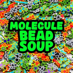 Molecule Bead Soup! Mix of Molecule Kandi Beads by Weight. Grab Bag of Bass Head Beads for Festival Jewelry. (Not Edible, Do Not Eat)