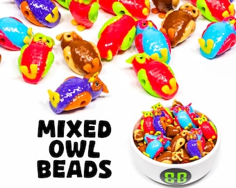 Owl Kandi Beads | Glossy Plastic Rave Charms