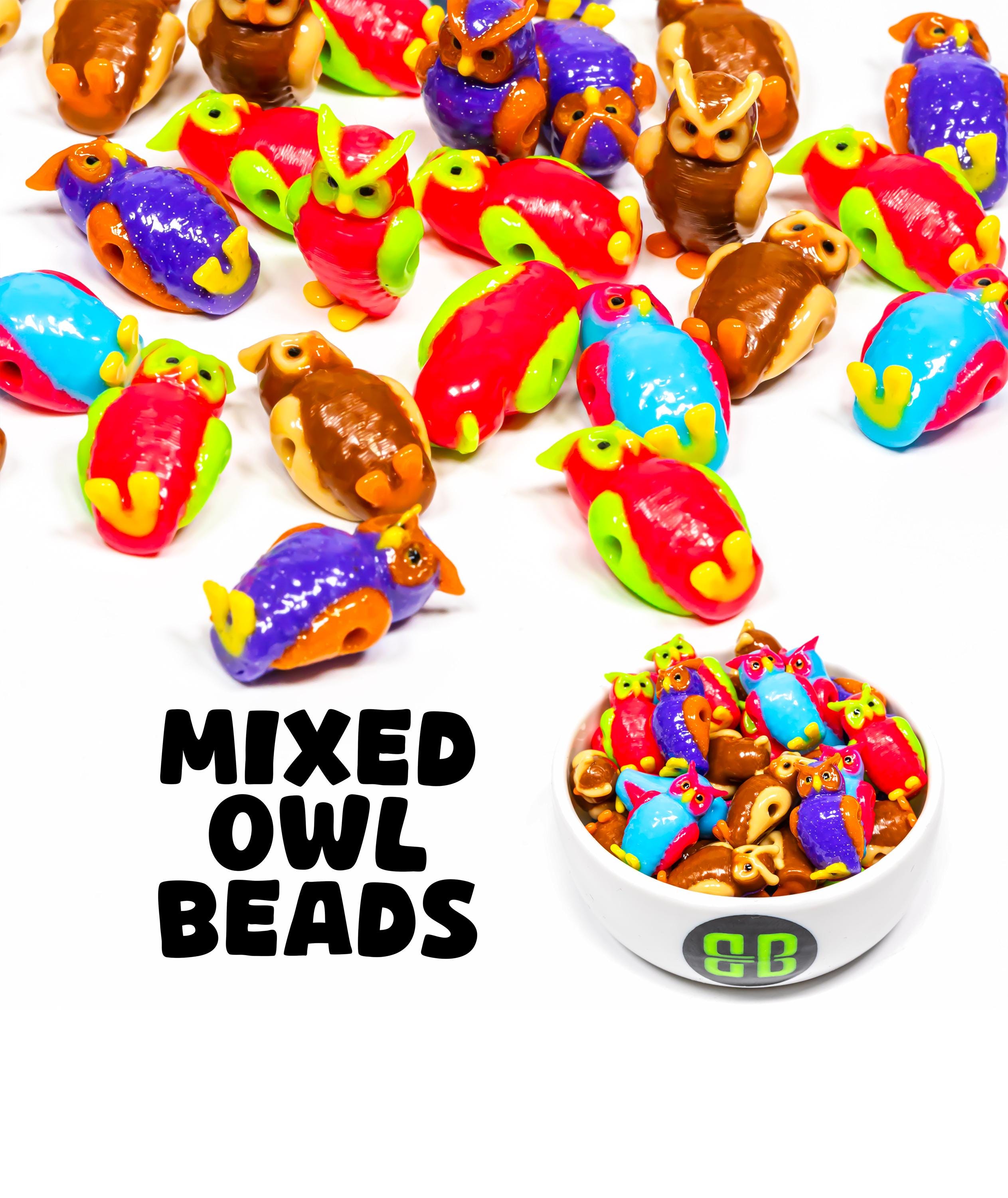 Owl Kandi Beads | Glossy Plastic Rave Charms