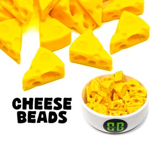 Cheese Kandi Beads | Packs of 5, 10, 20, or 30 beads. Music Festival + Rave Charms in Glossy, Colorful Plastic.