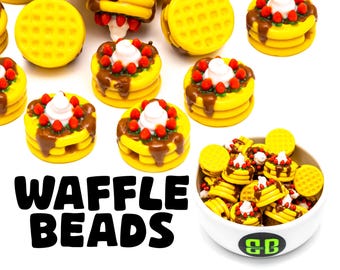 Waffles Kandi-pärlor | Musikfestival + Rave-berlocker i glansig, färgglad plast
