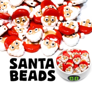 Santa Kandi Beads | Packs of 1, 5, 10, 20, or 30 beads. Music Festival + Rave Charms in Glossy, Colorful Plastic.