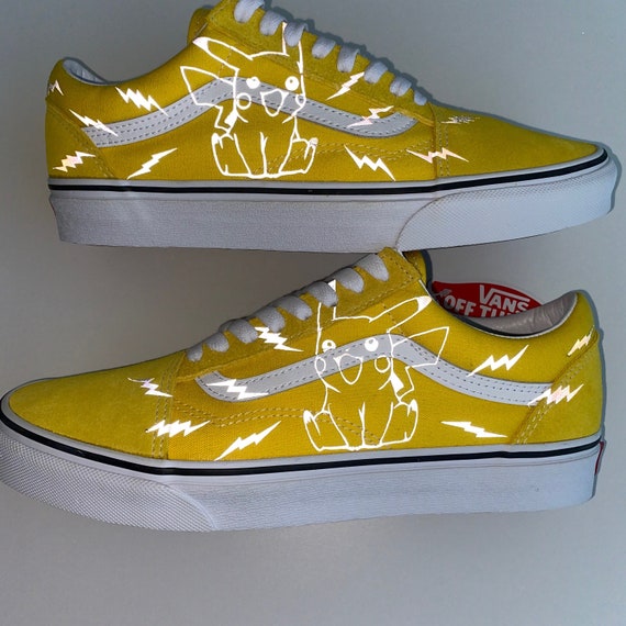 Yellow Pikachuuu Vans Custom | Etsy