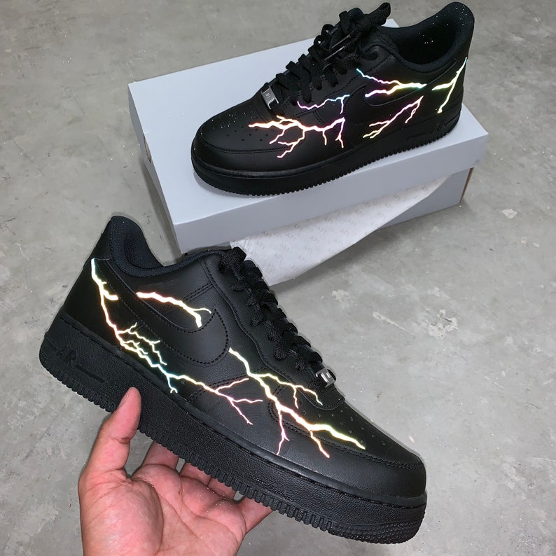 black air force 1 reflective lightning