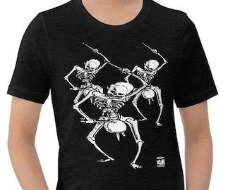 Dance of Death Short-Sleeve Unisex T-Shirt Drummer Macabre Skeleton Skull Halloween Band From Hell